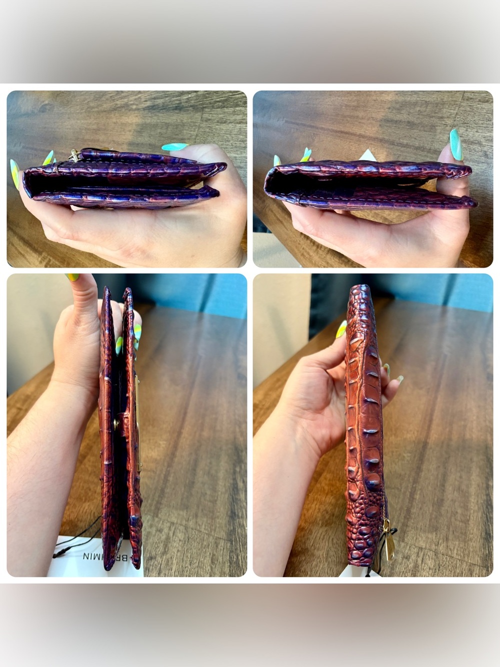 Brahmin NWT Ady - Dawning Ombré - Dusk Inspired Leather Wallet - Plum - Picture 3 of 14